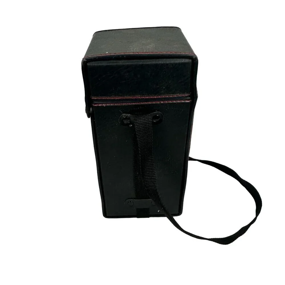 Vintage Sigma Camera Lens Case Black Leather Strap